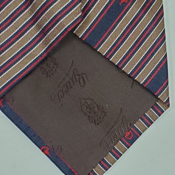 Gucci horse bit diagonal stripe necktie red white and blue rare htf - Picture 9 of 11